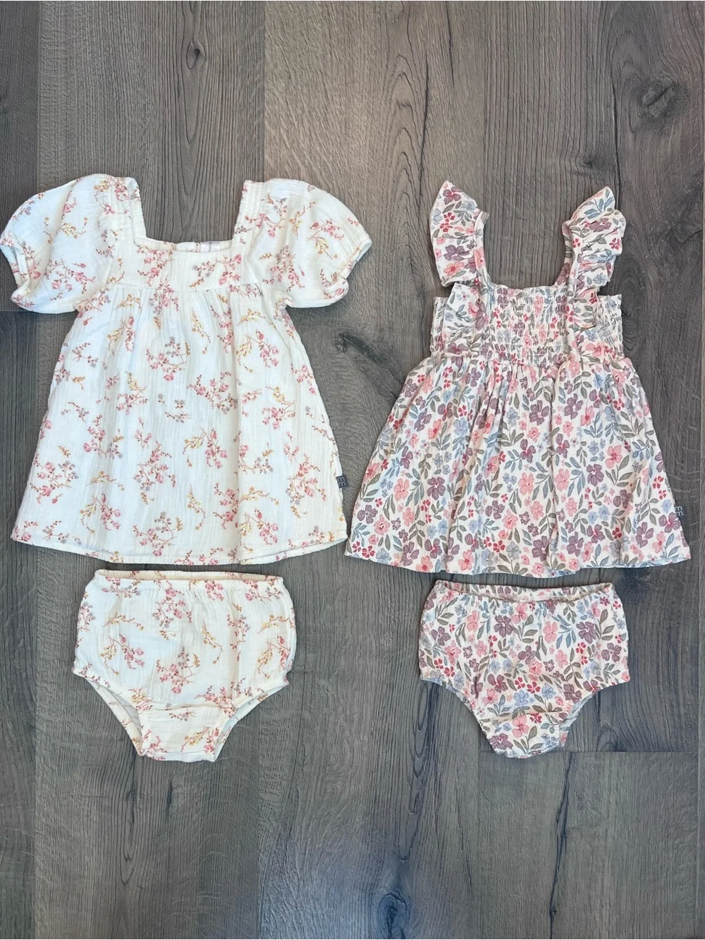 Floral Cotton Top & Bloomer Sets - 6-9 mo.
